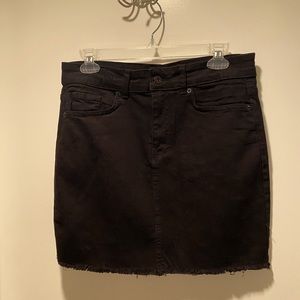 High-Waisted Black Denim Mini Skirt